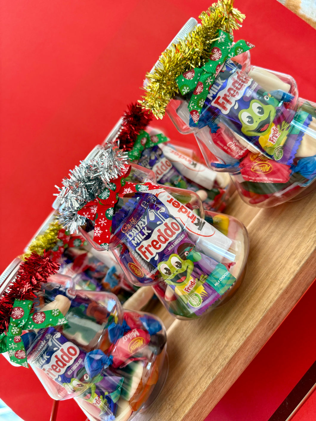 CHRISTMAS Personalised Mixed Lollies Christmas Tree Tubs