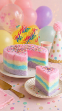 Load image into Gallery viewer, Rainbow Fairy Floss Cake