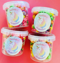 Load image into Gallery viewer, Personalised Tutti Fruity Coloured Popcorn Tub