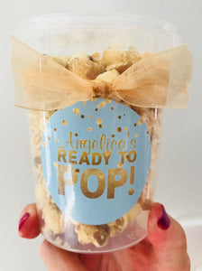 Personalised Deluxe Gourmet Caramel Popcorn Tubs