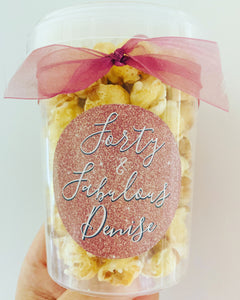 Personalised Deluxe Gourmet Caramel Popcorn Tubs