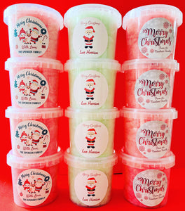 CHRISTMAS Personalised Fairy Floss Tubs