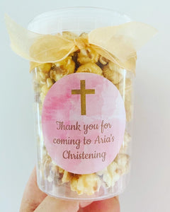 Personalised Deluxe Gourmet Caramel Popcorn Tubs