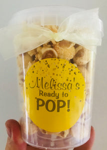 Personalised Deluxe Gourmet Caramel Popcorn Tubs